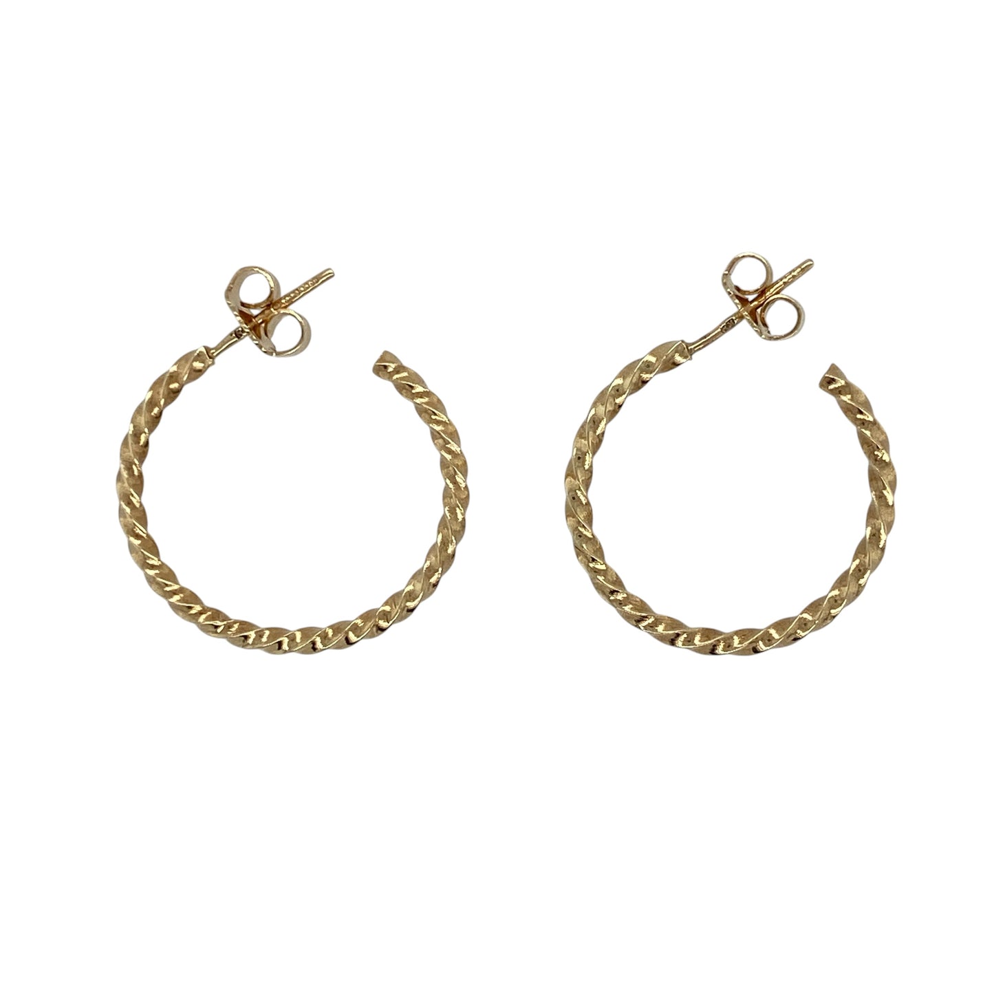 9ct Gold Twisted Half Hoop Earrings