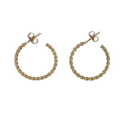 9ct Gold Twisted Half Hoop Earrings
