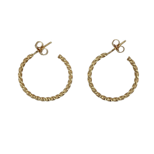 9ct Gold Twisted Half Hoop Earrings