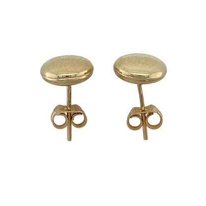 9ct Gold 10mm Button Stud Earrings
