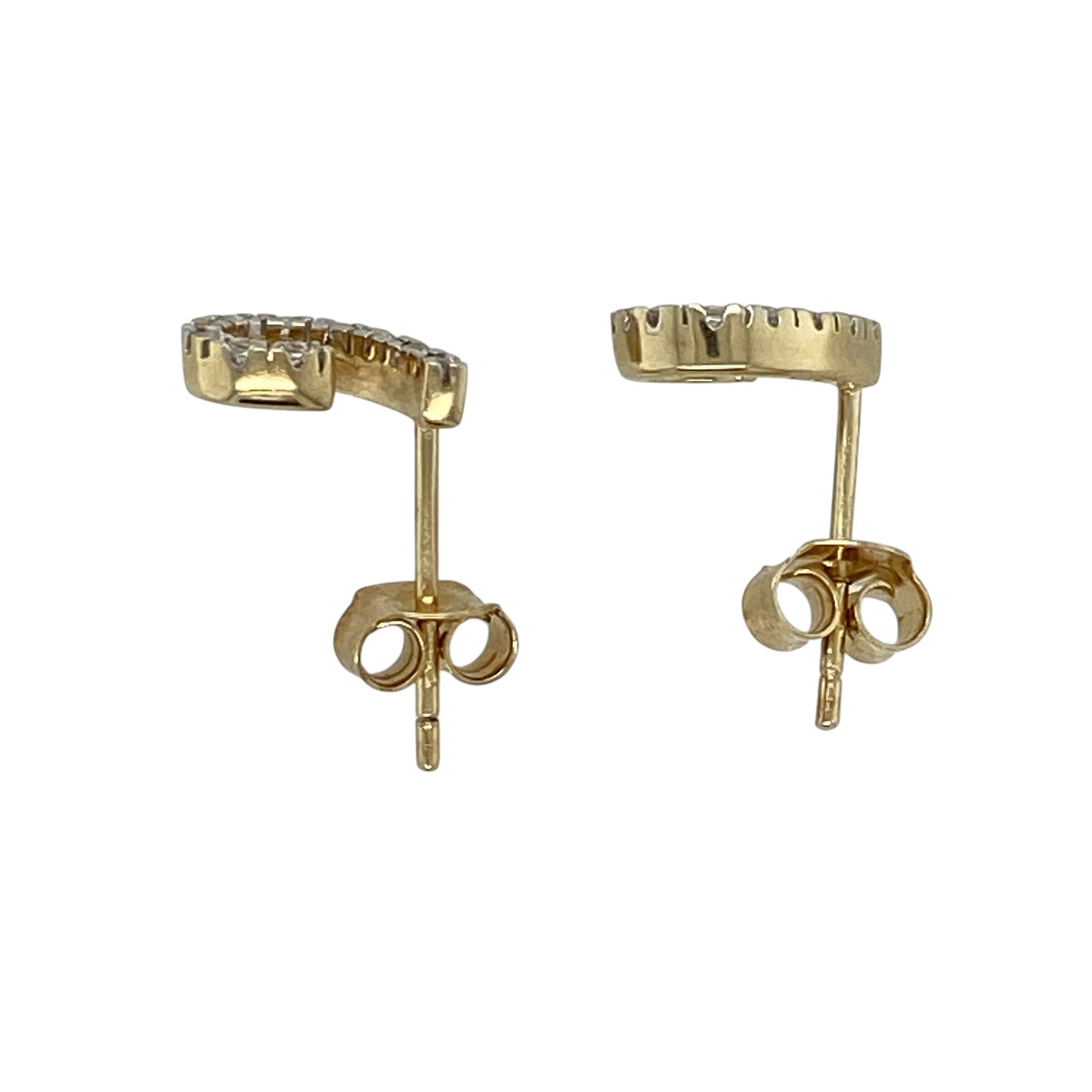 9ct Gold & Cubic Zirconia Swirl Stud Earrings