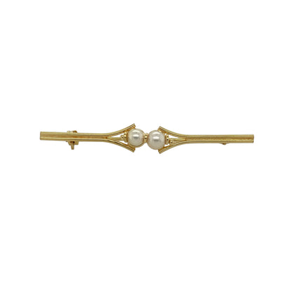 9ct Gold & Pearl Brooch