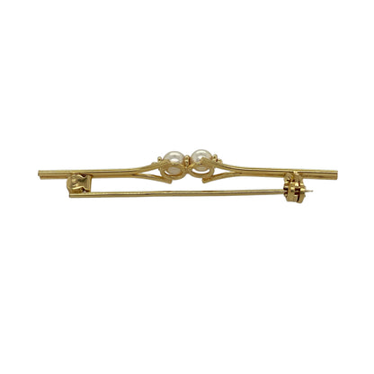 9ct Gold & Pearl Brooch