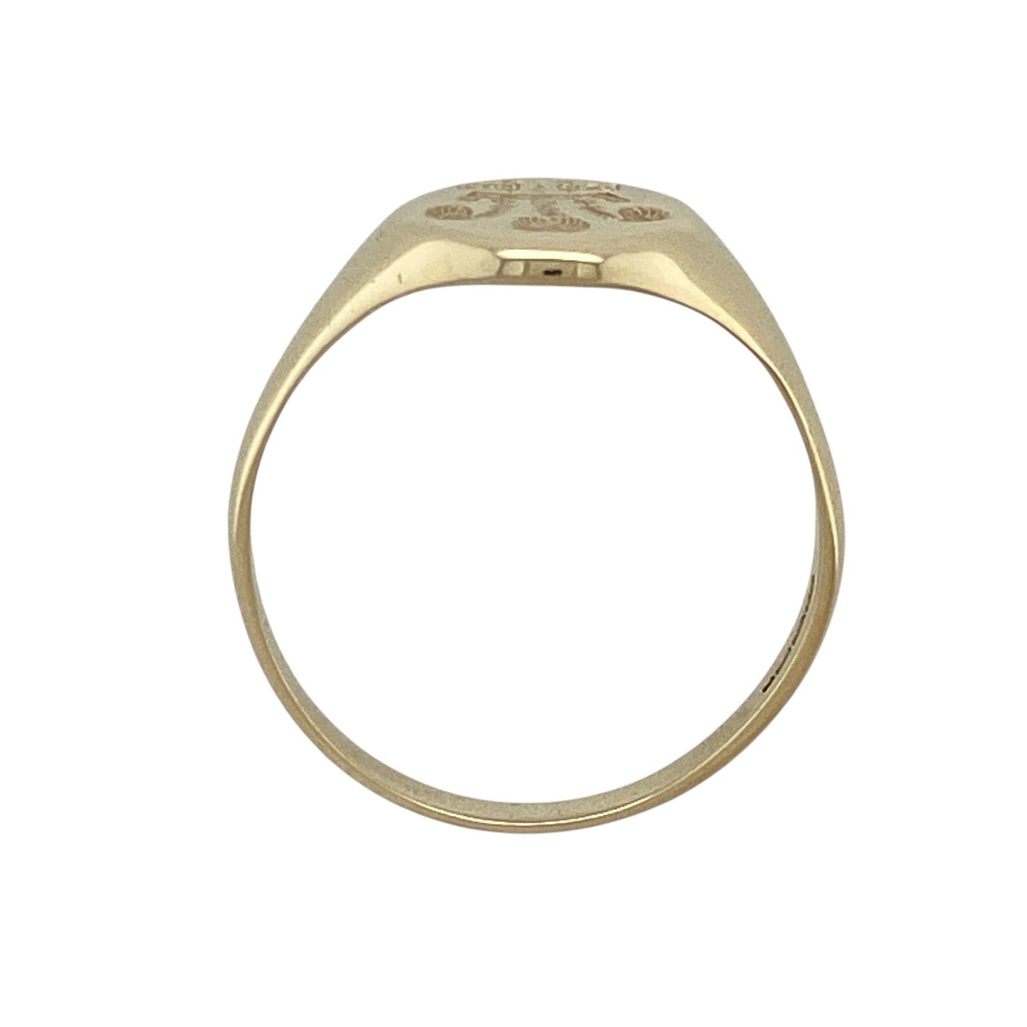 9ct Gold Welsh Three Feathers Oval Signet Ring