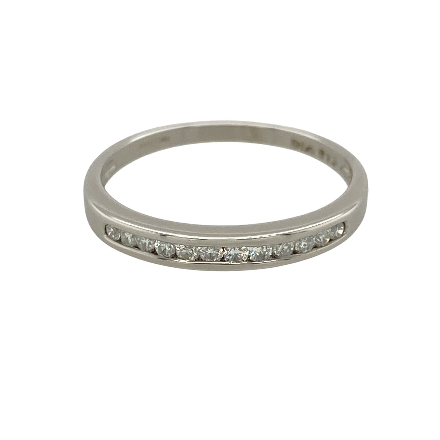 9ct White Gold & Diamond Band Ring