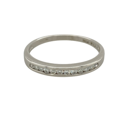 9ct White Gold & Diamond Band Ring