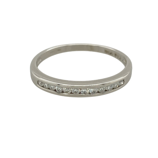 9ct White Gold & Diamond Band Ring