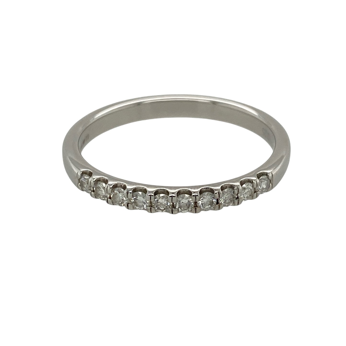 18ct White Gold & Diamond Band Ring