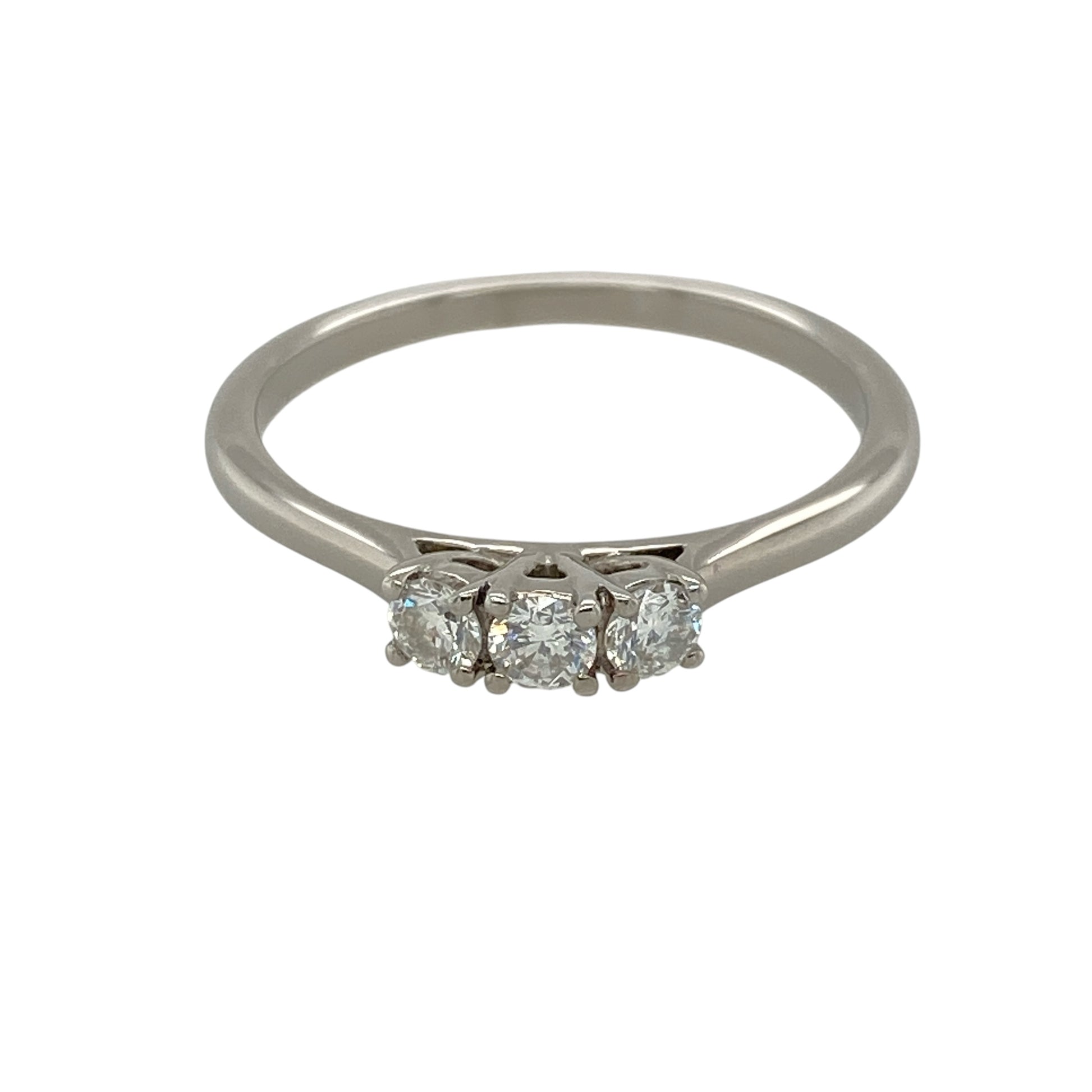 9ct White Gold & Diamond Trilogy Ring