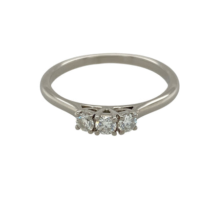 9ct White Gold & Diamond Trilogy Ring