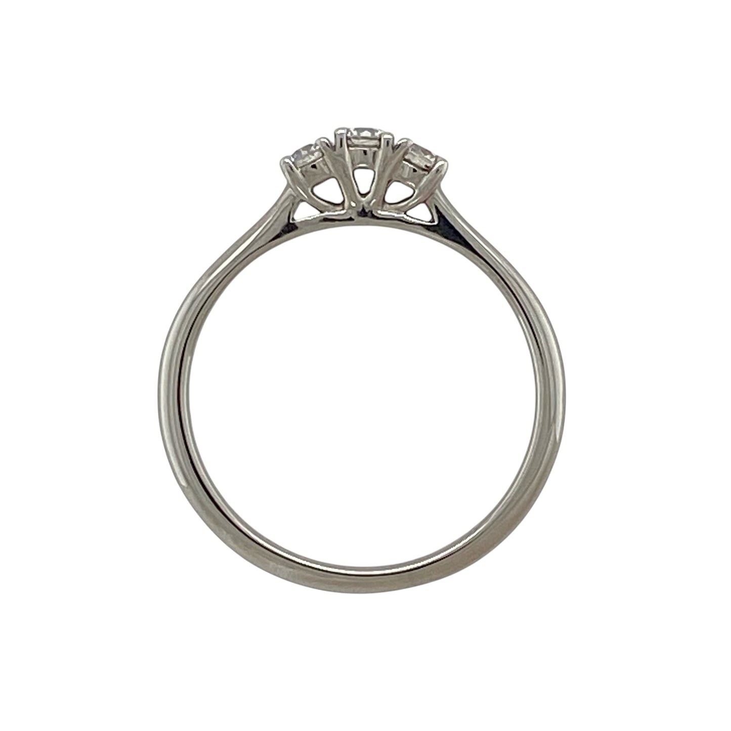 9ct White Gold & Diamond Trilogy Ring