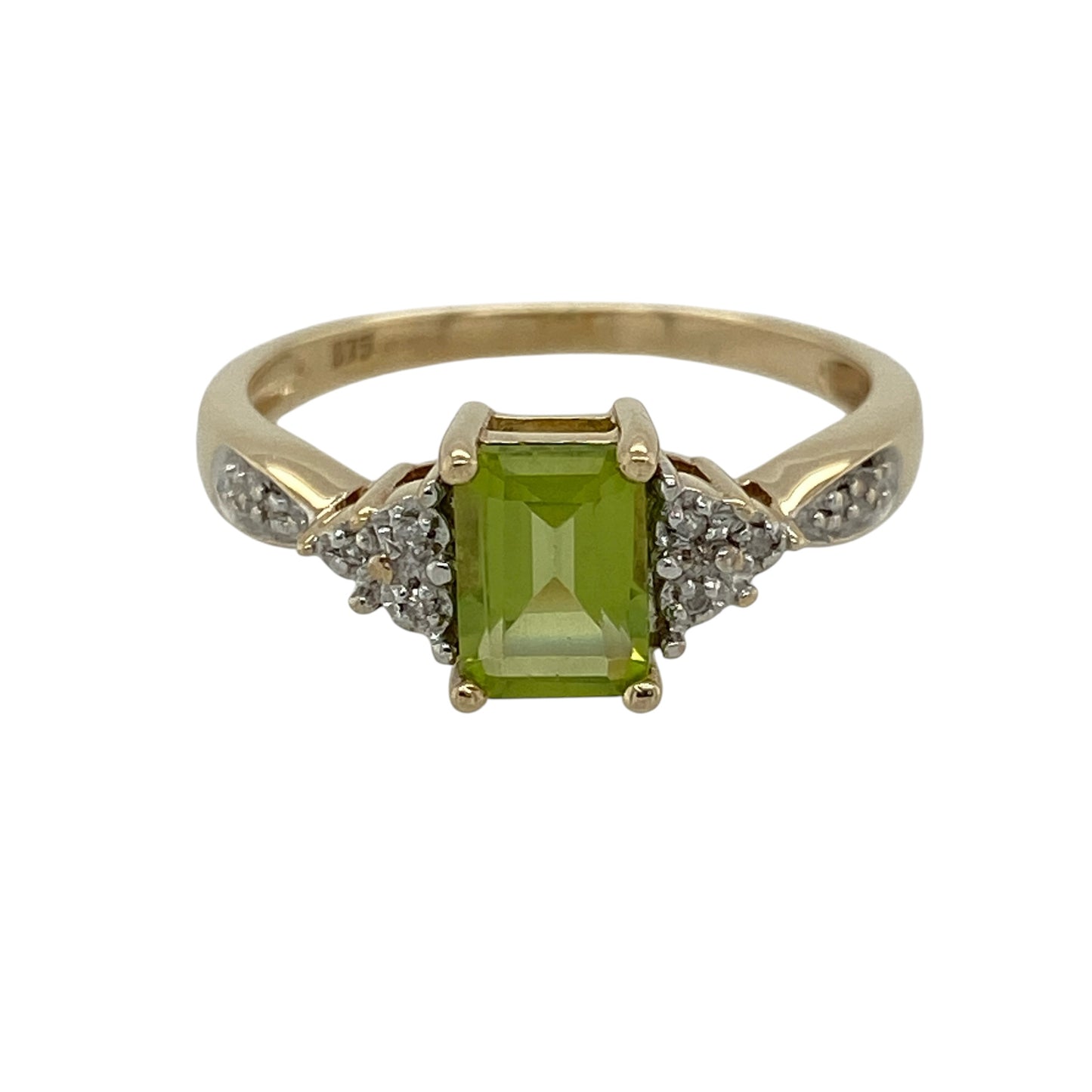 9ct Gold Diamond & Peridot Ring