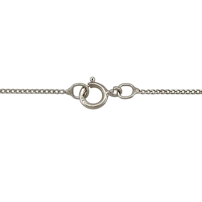 9ct White Gold & Diamond Open Heart 18" Necklace