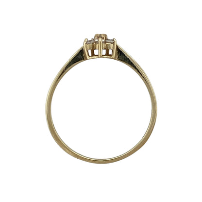 9ct Gold & Cubic Zirconia Flower Cluster Ring