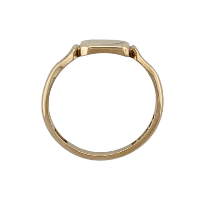 9ct Gold Patterned Square Signet Ring