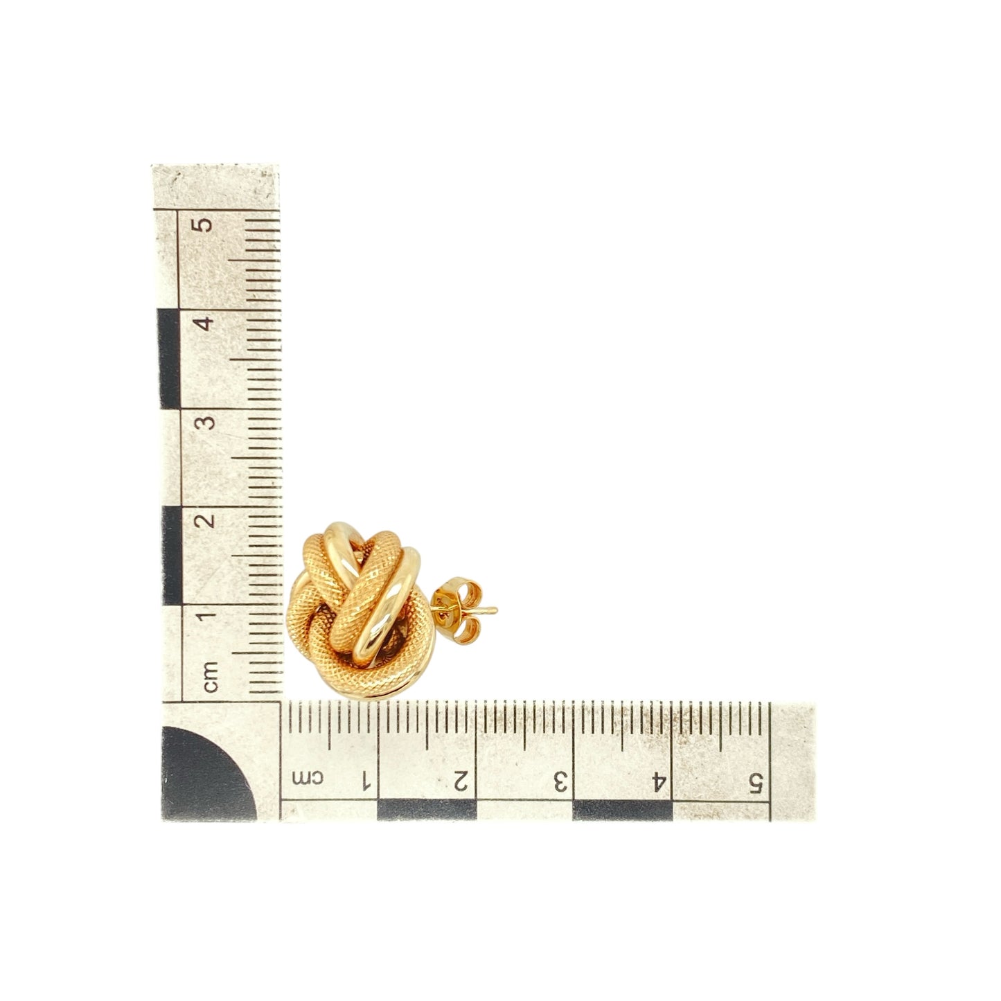 9ct Gold Patterned Knot Stud Earrings