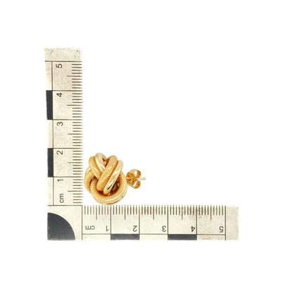 9ct Gold Patterned Knot Stud Earrings