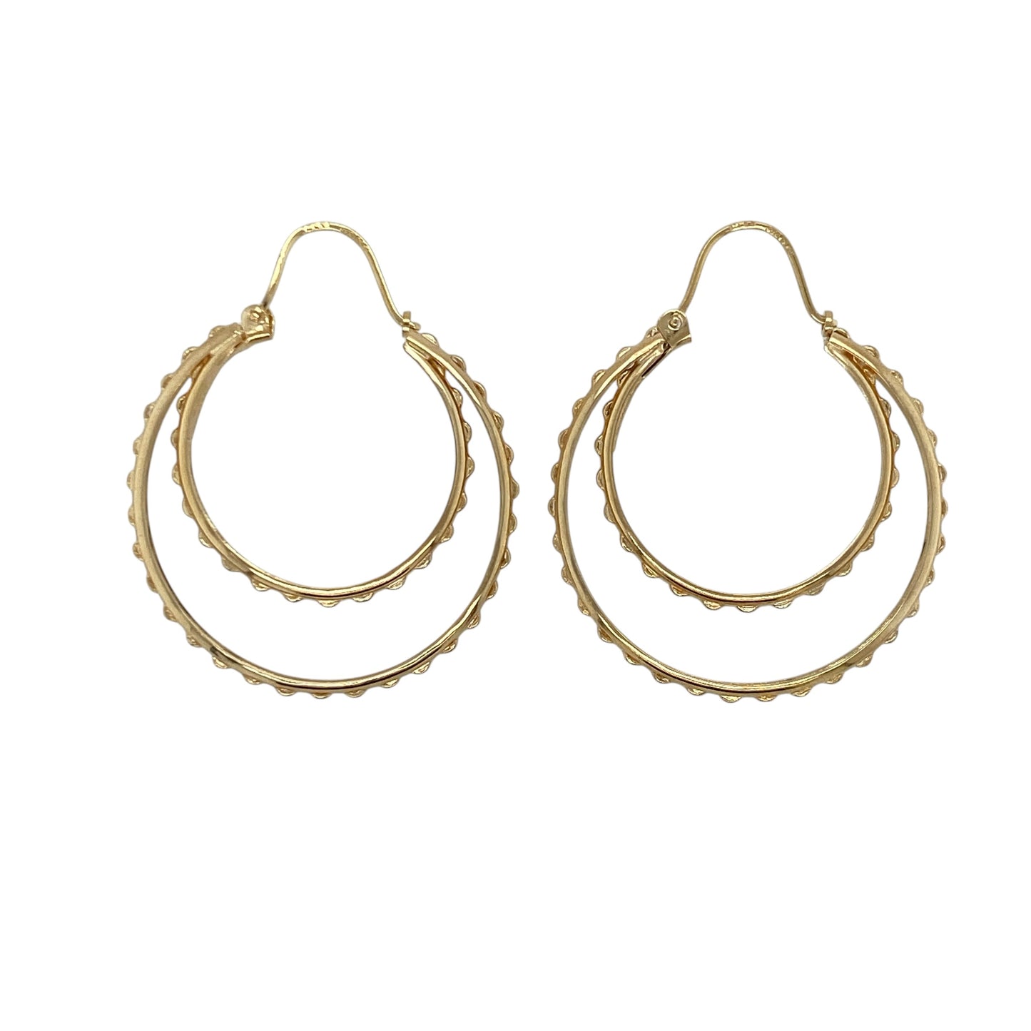 9ct Gold Double Hoop Creole Earrings