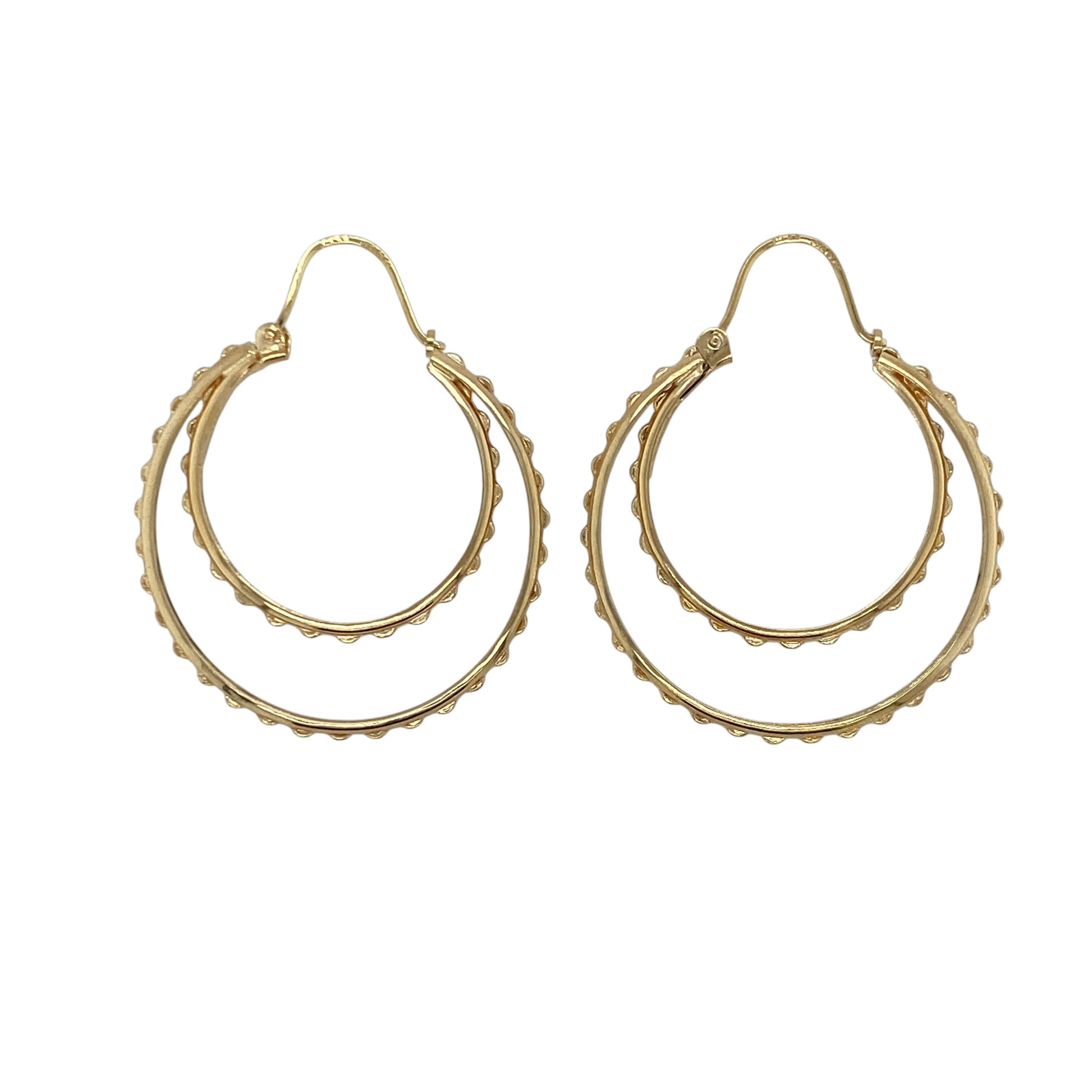 9ct Gold Double Hoop Creole Earrings