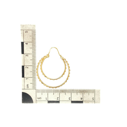 9ct Gold Double Hoop Creole Earrings