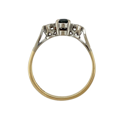 18ct Gold Diamond & Sapphire Trilogy Ring