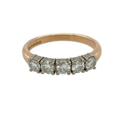 18ct Gold & Diamond Five Stone Band Ring