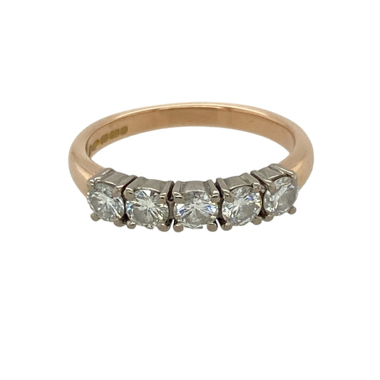 18ct Gold & Diamond Five Stone Band Ring