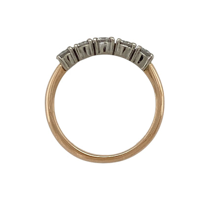 18ct Gold & Diamond Five Stone Band Ring