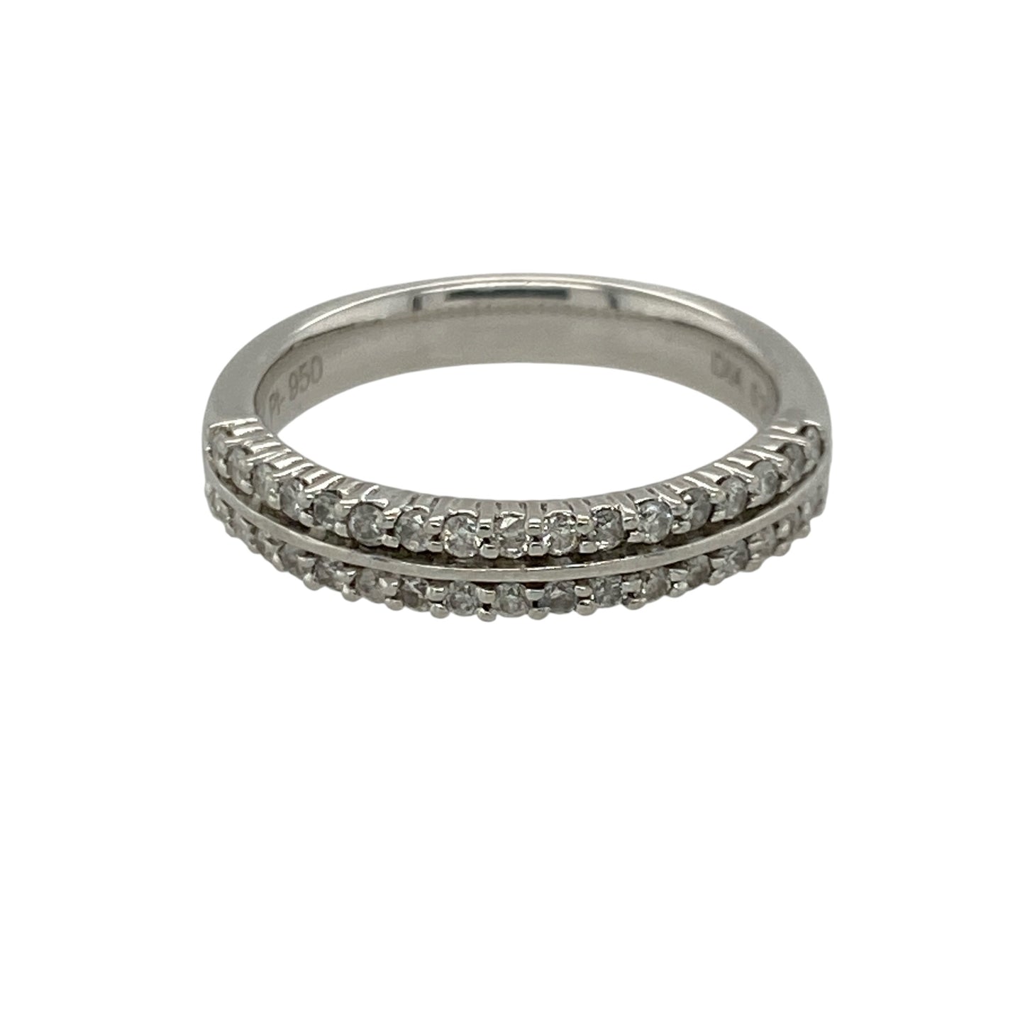 Platinum & Diamond Double Row Band Ring