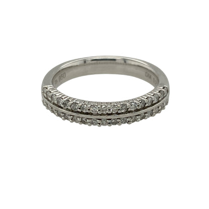 Platinum & Diamond Double Row Band Ring