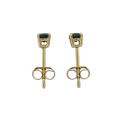 9ct Gold & Blue Diamond Stud Earrings
