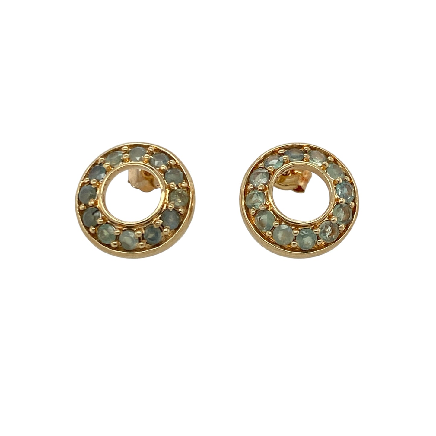 Add vibrant colour and timeless elegance to your jewellery collection with these pre-owned 9ct yellow gold green stone circle stud earrings, featuring a classic circular design with striking green gemstones—perfect for everyday wear, special occasions, or adding a touch of colour to any outfit.

Design: The earrings feature a classic circular stud design showcasing vibrant green stones, creating a simple yet elegant look that complements both casual and formal styles.