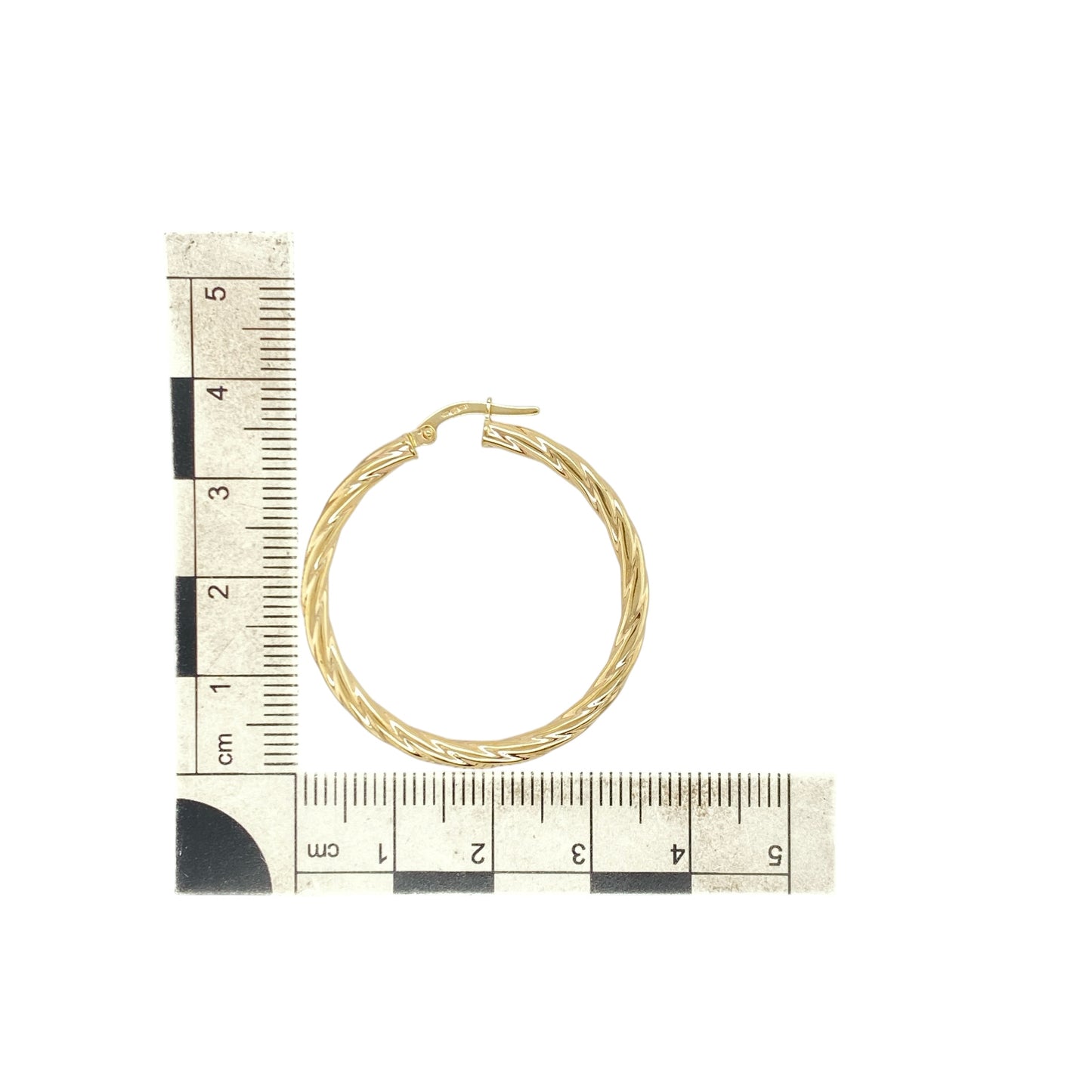 9ct Gold Twisted Hoop Creole Earrings