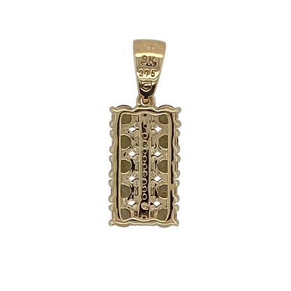 Add rich natural colour and contemporary style to your jewellery collection with this pre-owned 9ct yellow gold rectangular pendant, featuring multiple round green and brown stones in a striking geometric design—perfect for everyday wear, special occasions, or adding a distinctive gemstone pendant to your jewellery collection.

Design: The pendant features a modern rectangular design set with multiple round green and brown stones, creating an eye-catching combination of earthy tones and contemporary styling