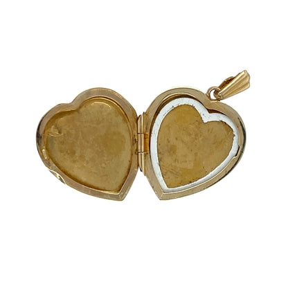 9ct Gold Flower Patterned Heart Locket