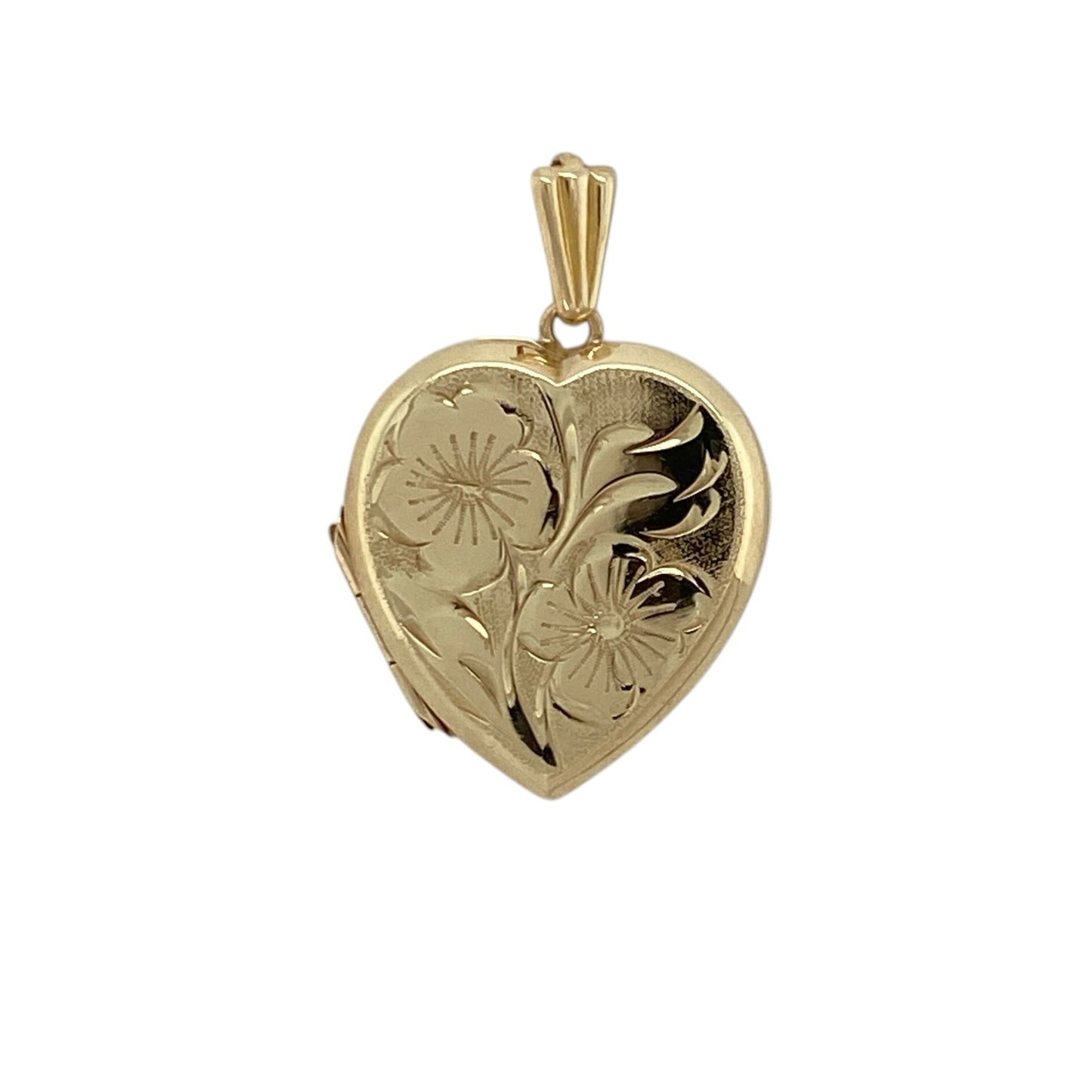 9ct Gold Flower Patterned Heart Locket