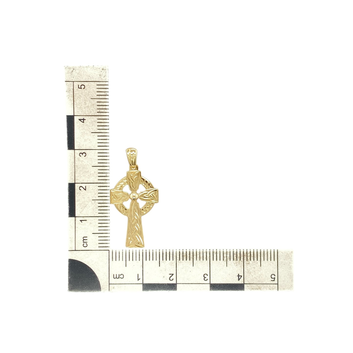 9ct Gold Patterned Celtic Cross Pendant