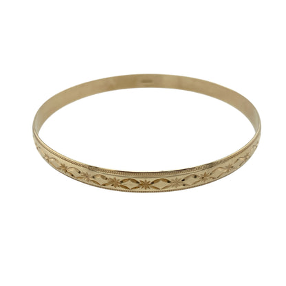 9ct Solid Gold Patterned Bangle