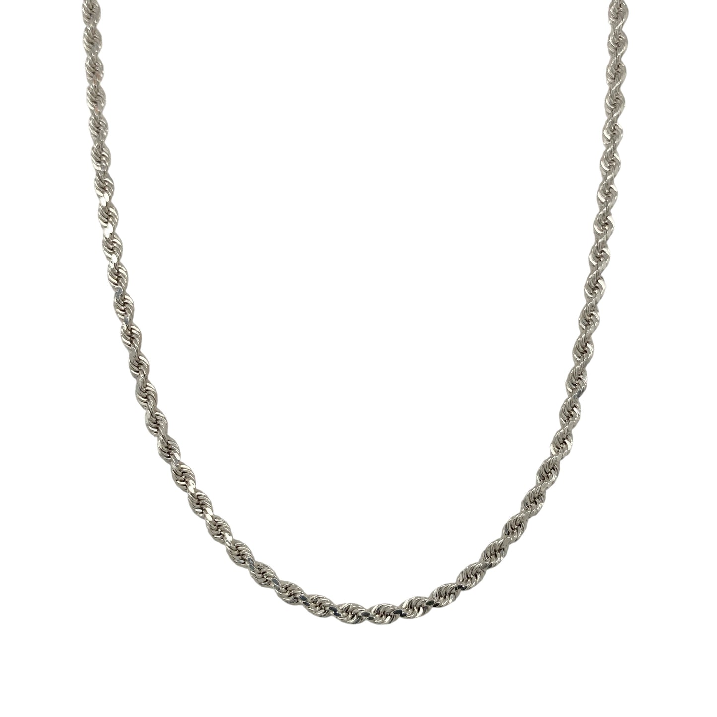 9ct White Gold 20" Rope Chain