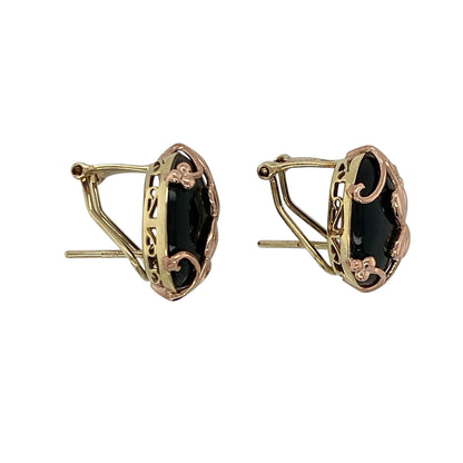 9ct Gold & Onyx Clogau Tree of Life Nightfall Earrings