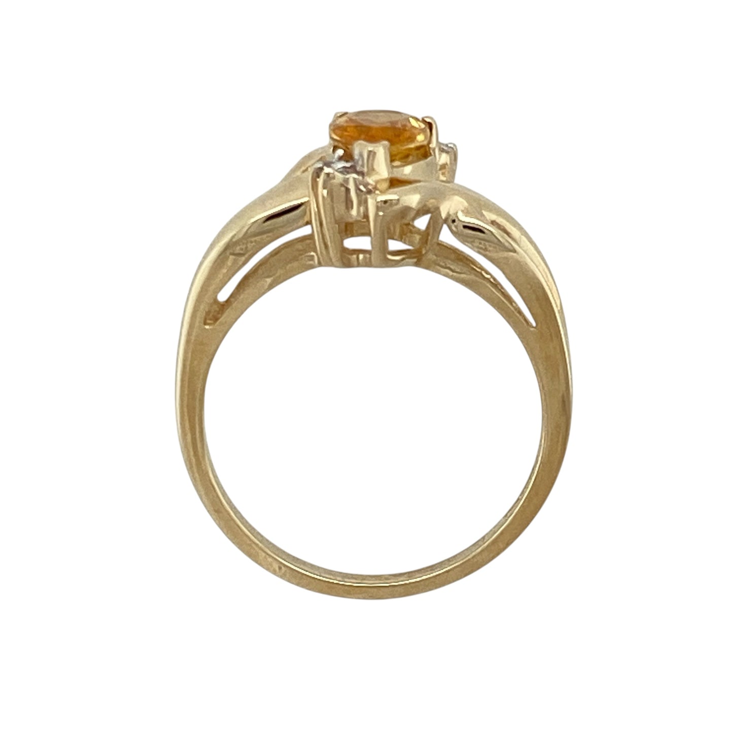 10ct Gold Diamond & Citrine Ring