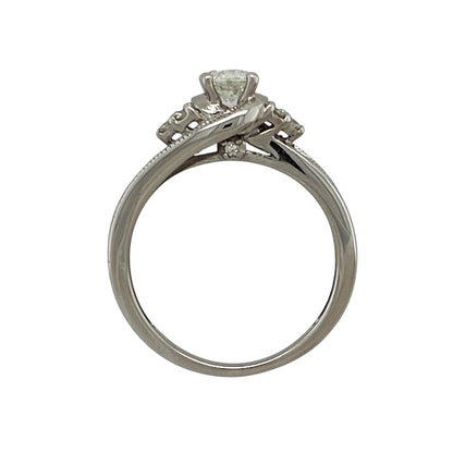 9ct White Gold & Diamond Twist Solitaire Ring