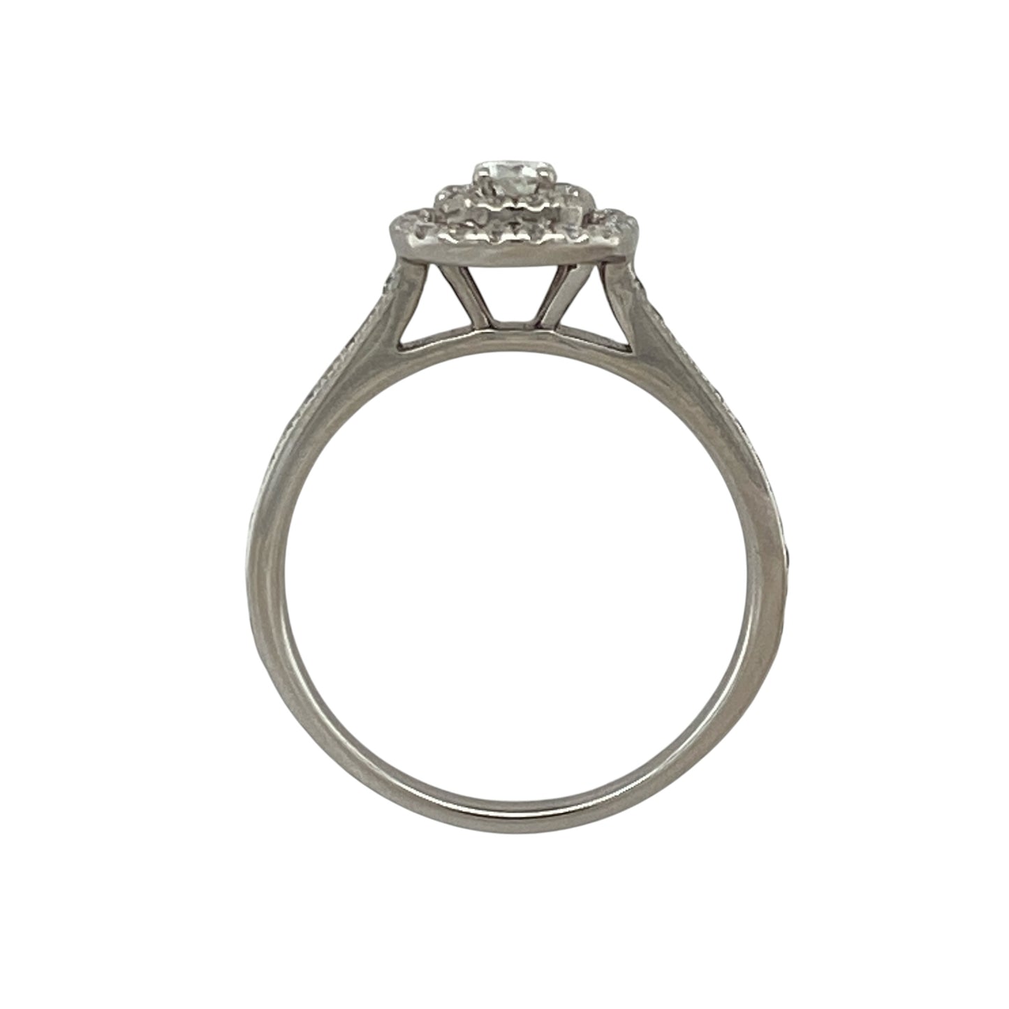 9ct White Gold & Diamond Double Halo Ring