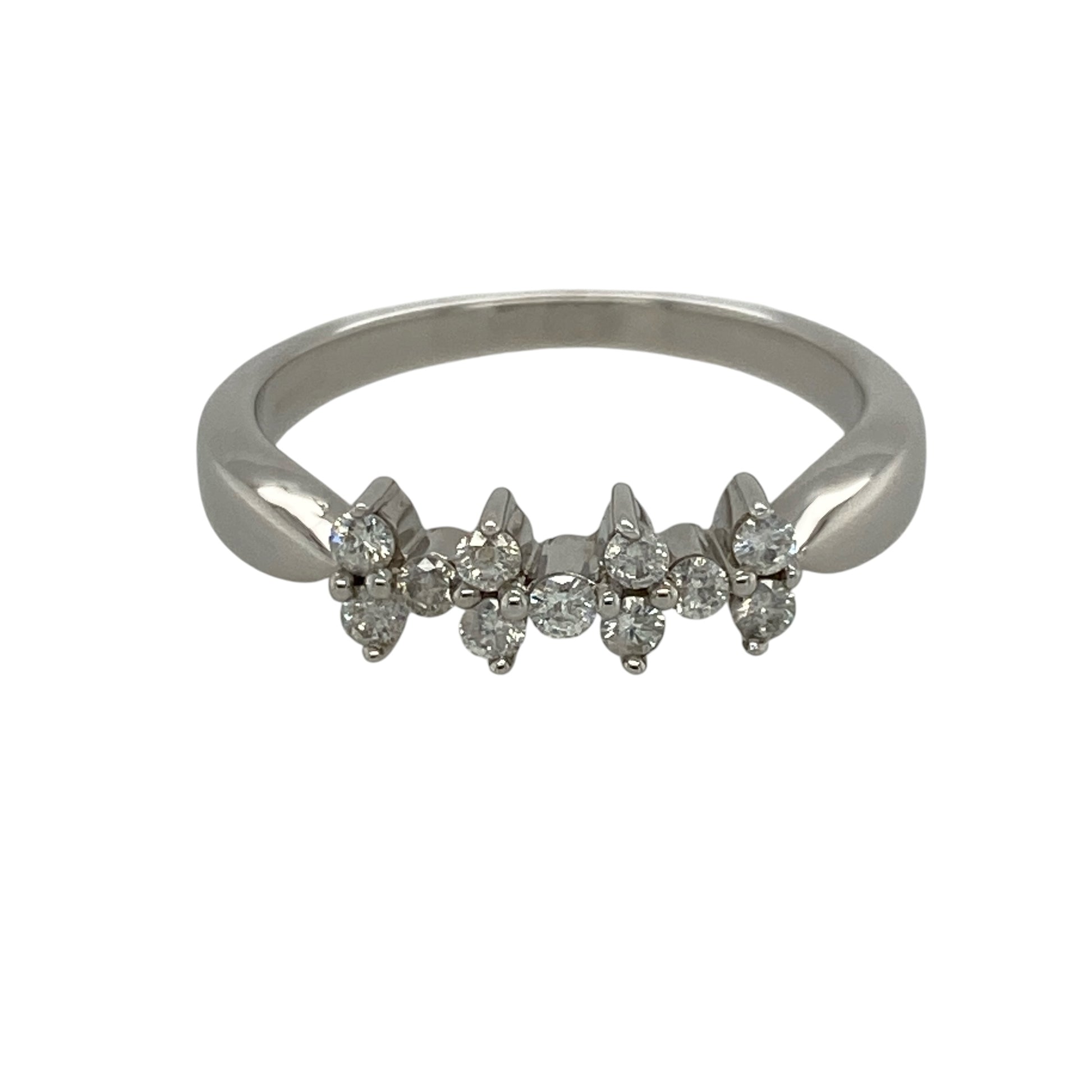 9ct White Gold & Diamond Band Ring