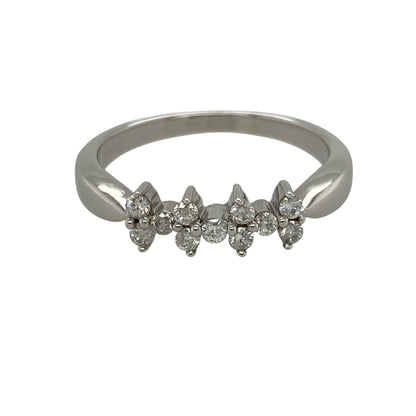 9ct White Gold & Diamond Band Ring