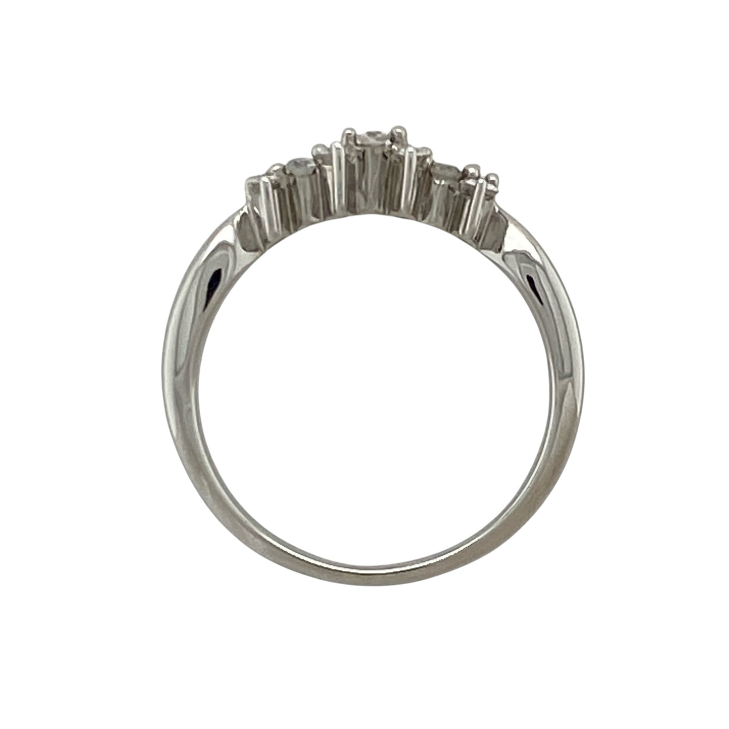 9ct White Gold & Diamond Band Ring