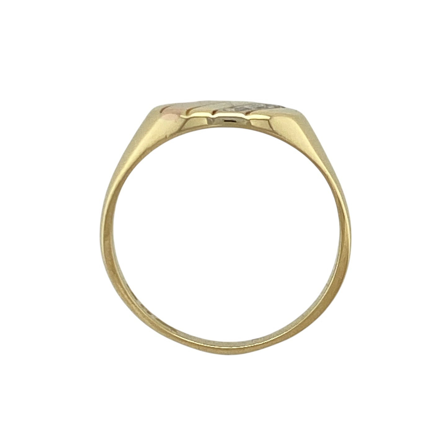 9ct Gold & Cubic Zirconia Oval Signet Ring