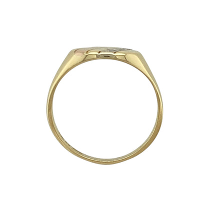 9ct Gold & Cubic Zirconia Oval Signet Ring