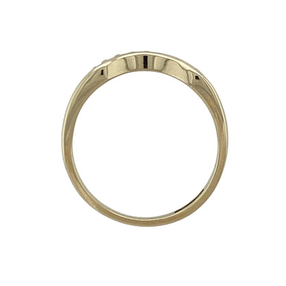 9ct Gold & Cubic Zirconia Wishbone Ring