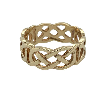 9ct Gold Open Celtic Knot Band Ring